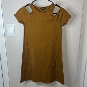 Cold Shoulder Ribbed Dress